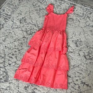 Blueberi Boulevard women’s Coral Tiered midi Dress—-Size: Small